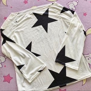 Star Print Long Sleeve Top